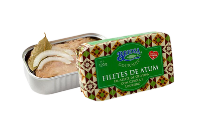 Thunfischfilets in Olivenöl mit Zwiebeln und Lorbeer - 120g