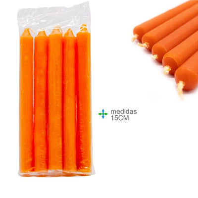 Orangefarbene Kerze - 15 cm