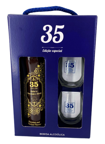Pack Tradição Licor Choco 35 with 2 Glasses