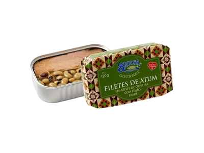 Thunfischfilets in Olivenöl mit Schwarzaugenbohnen – 120 g