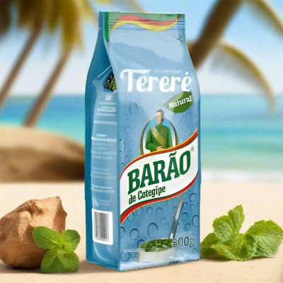 Bag of Terere Barao mate tea on a white background