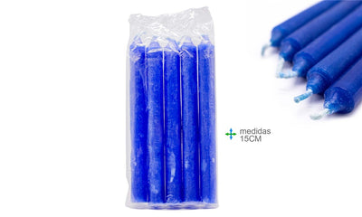 Blaue Kerze - 15 cm