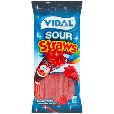 Sour Straws Erdbeer-Gummibonbons, sortiert – 90 g