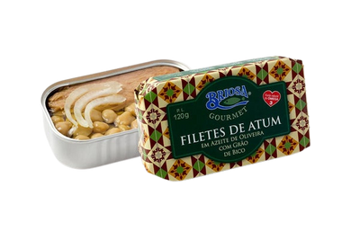 Thunfischfilets in Olivenöl mit Kichererbsen - 120g