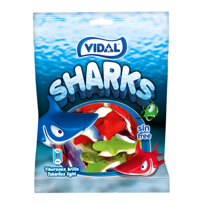 Verschiedene Gummibärchen von Haien – 90 g