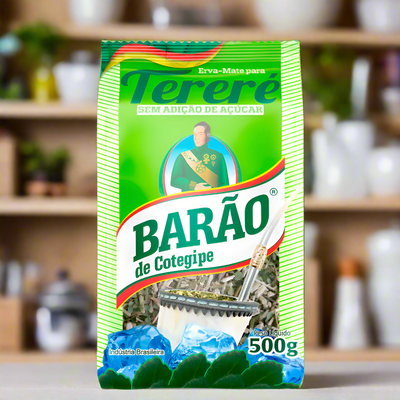 Packaging of Barão de Cotegipe Tereré tea without sugar on a white background