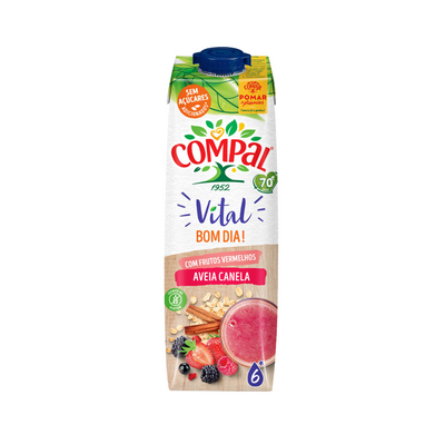 Compal Vital Oats and Cinnamon with Red Fruits Bom Dia - 1L