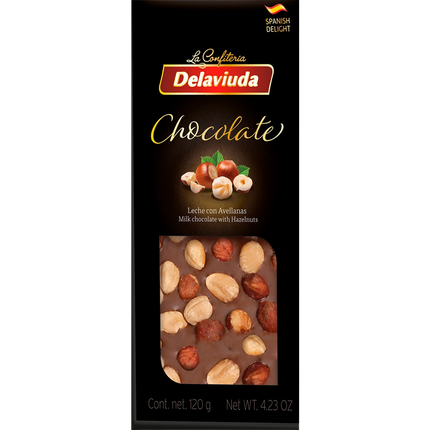 Tablete Chocolate Leite c/ Avelãs - 130g