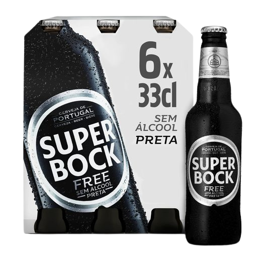 Super Bock Black Non-Alcoholic Beer - 330ml