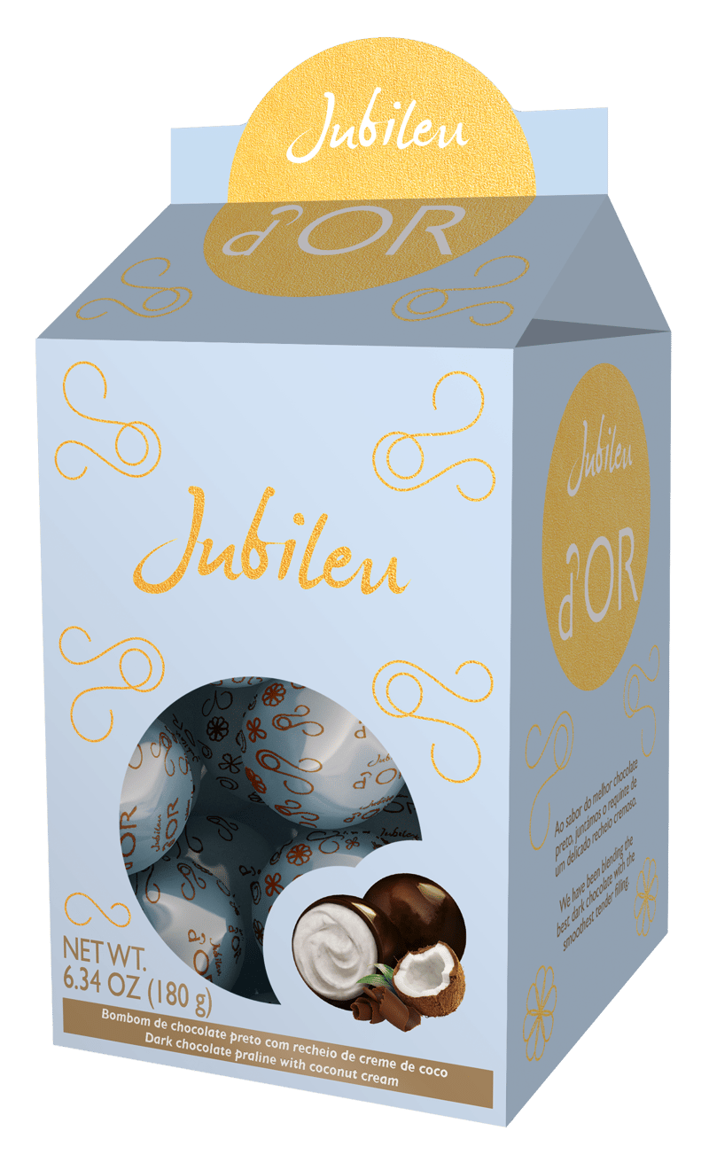 Bombom de Chocolate Amargo com Recheio de Creme de Coco - 180g