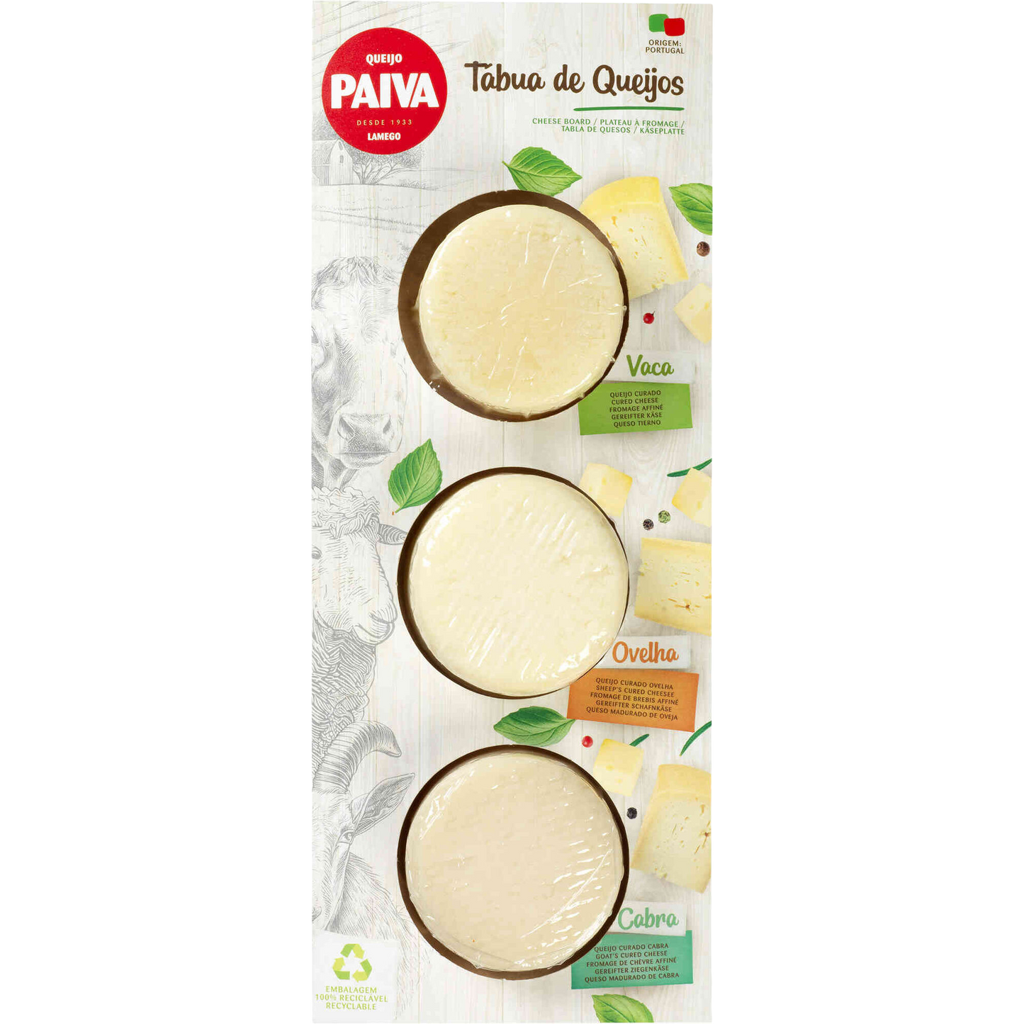 Cork Board with 3 Cheeses - 3 x 80g