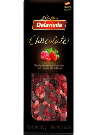 Tablete Chocolate Preto Frutos Vermelhos - 120g