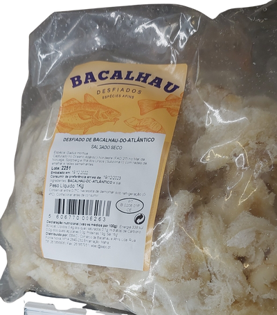 Bacalhau do Atlântico desfiado - 1kg