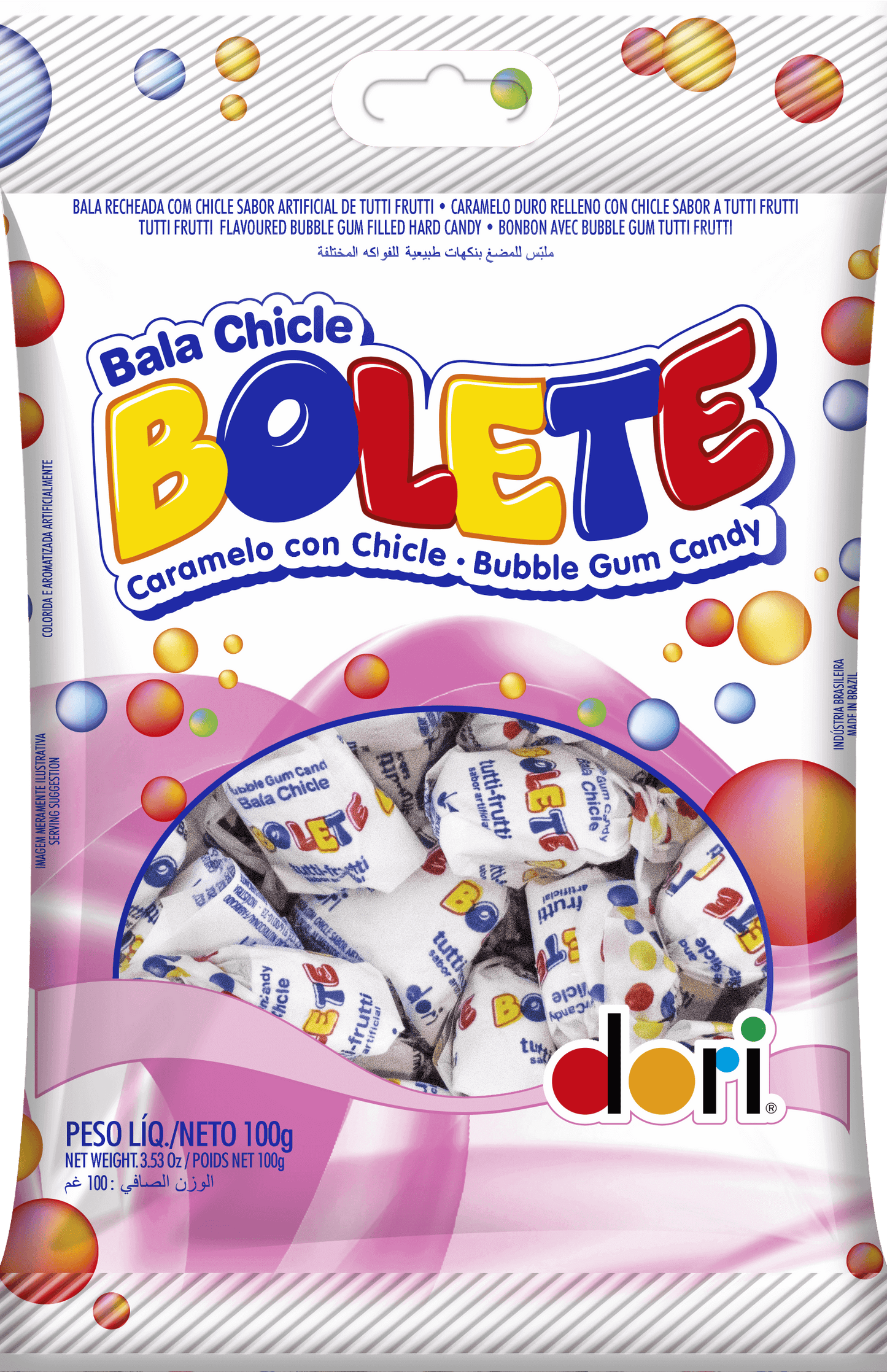 Bolete Bala Gum Tutti Frutti - 100g