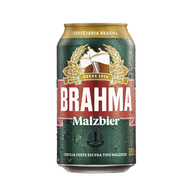 Brahma Malzbier beer can on a white background