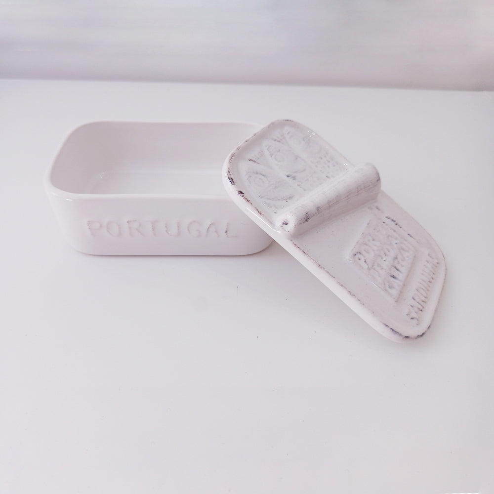 Handbemalte Keramik-Seifenbox – Sardinen