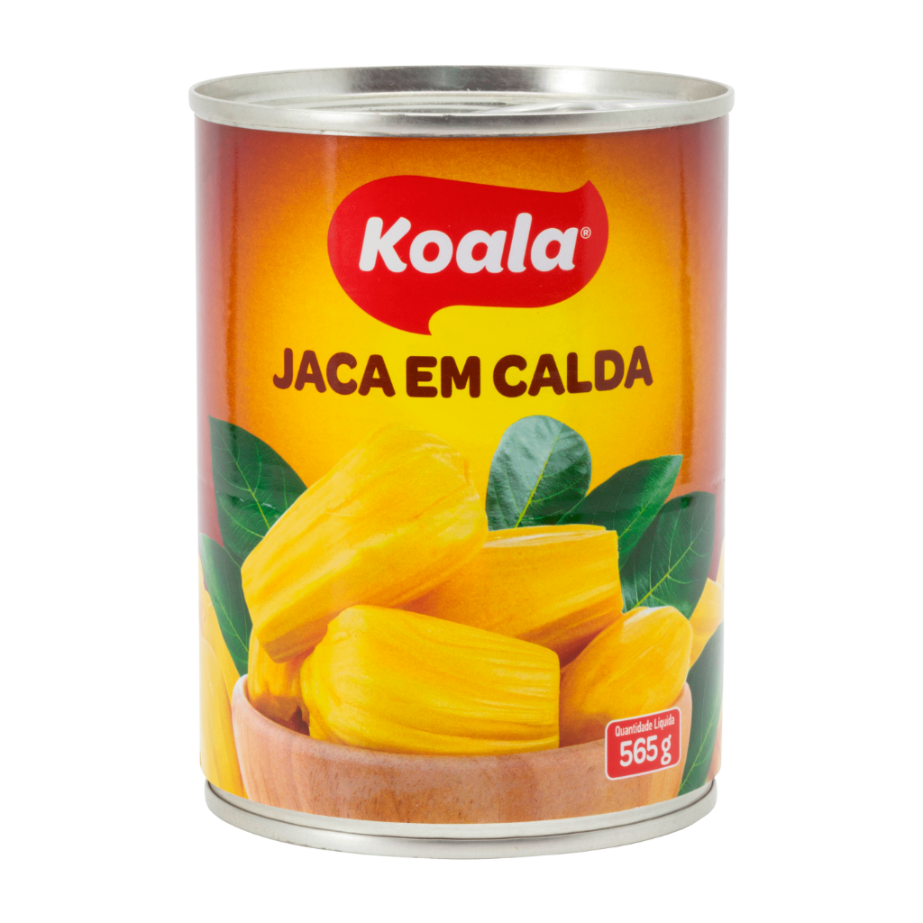 Can of 'Koala Jaca em Calda' on a white background