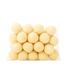 Bag of cheese balls pão de queijo on a white background