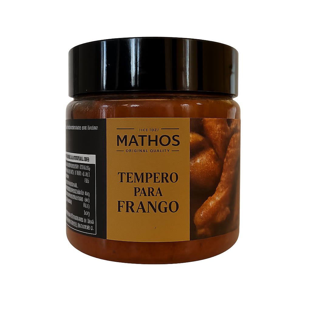 Jar of Mathos chicken seasoning on a white background
