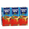 Three boxes of Tomate Frito with a wooden spoon illustration on a white background