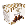 Lacasa chocolate truffles packaging with gold and white striped design