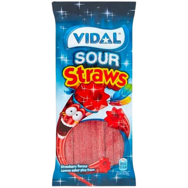 Sour Straws Strawberry Assorted Gummies - 90g
