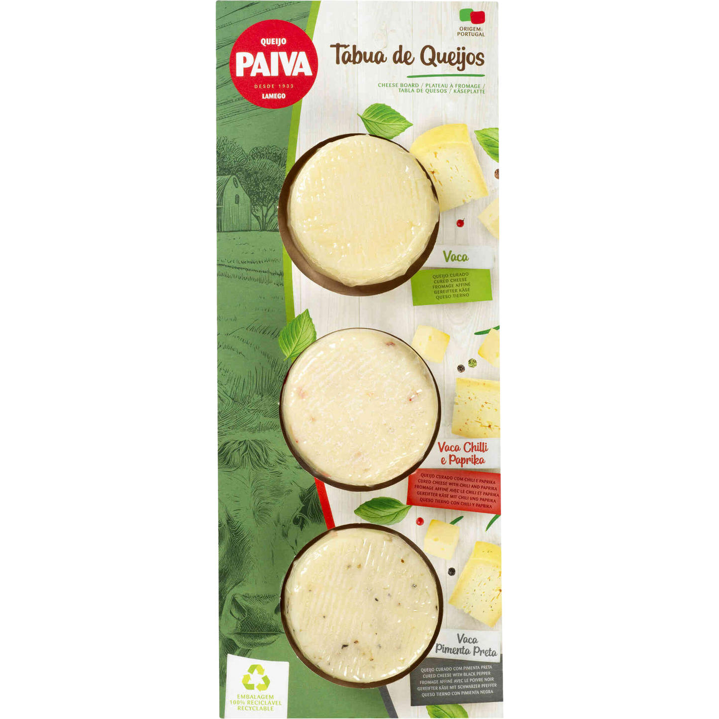 Tábua Rolhas com Especiarias com 3 Queijos - 3 x 80g