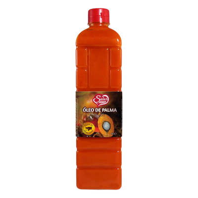 Bottle of Óleo de Palma (Palm Oil) with a red cap on a white background