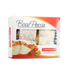 Packaged food product with 'Boas Pescas' branding on a white background