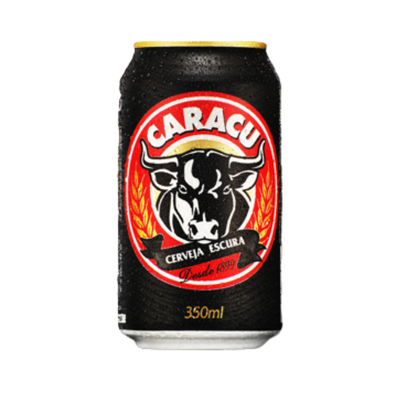 Can of Caracu beer with a black background