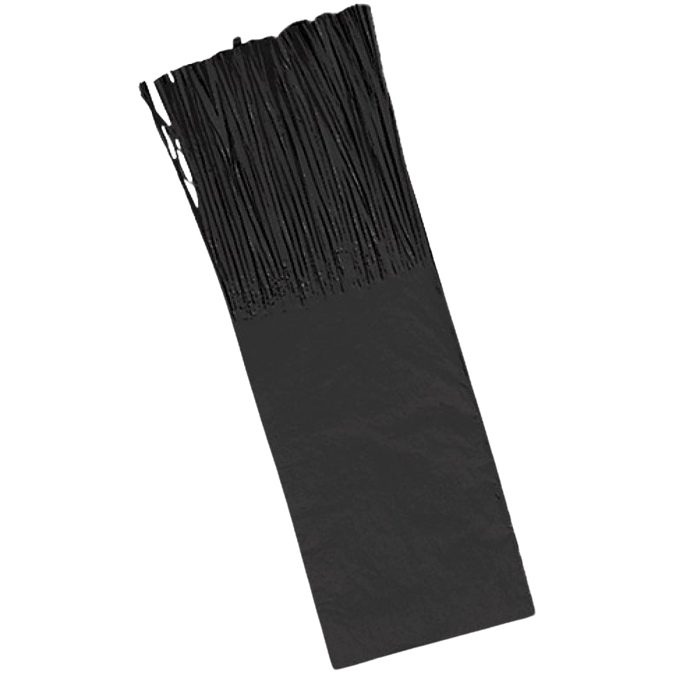 Papel Seda Franjas p/ Balas Preto 48uni - 23x7,5cm