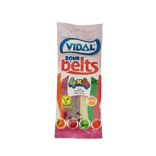 Sour Belts Assorted Gummies 4x4 - 90g