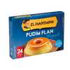 Box of El Mandarin Pudim Flan Original with a blue background