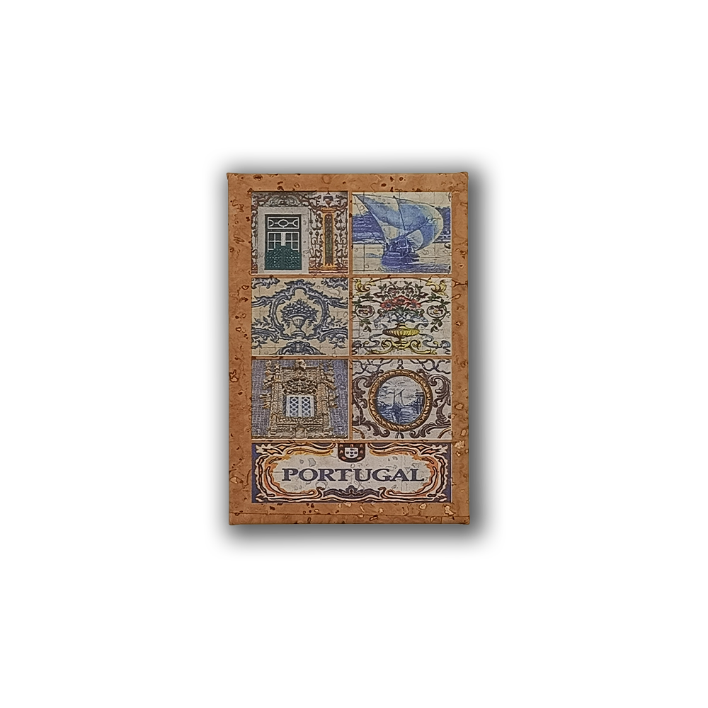 Azulejos Portugueses - Íman de Geladeira em Cortiça