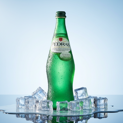 Mineralwasser-Sprudelflasche aus Glas – 1 Liter