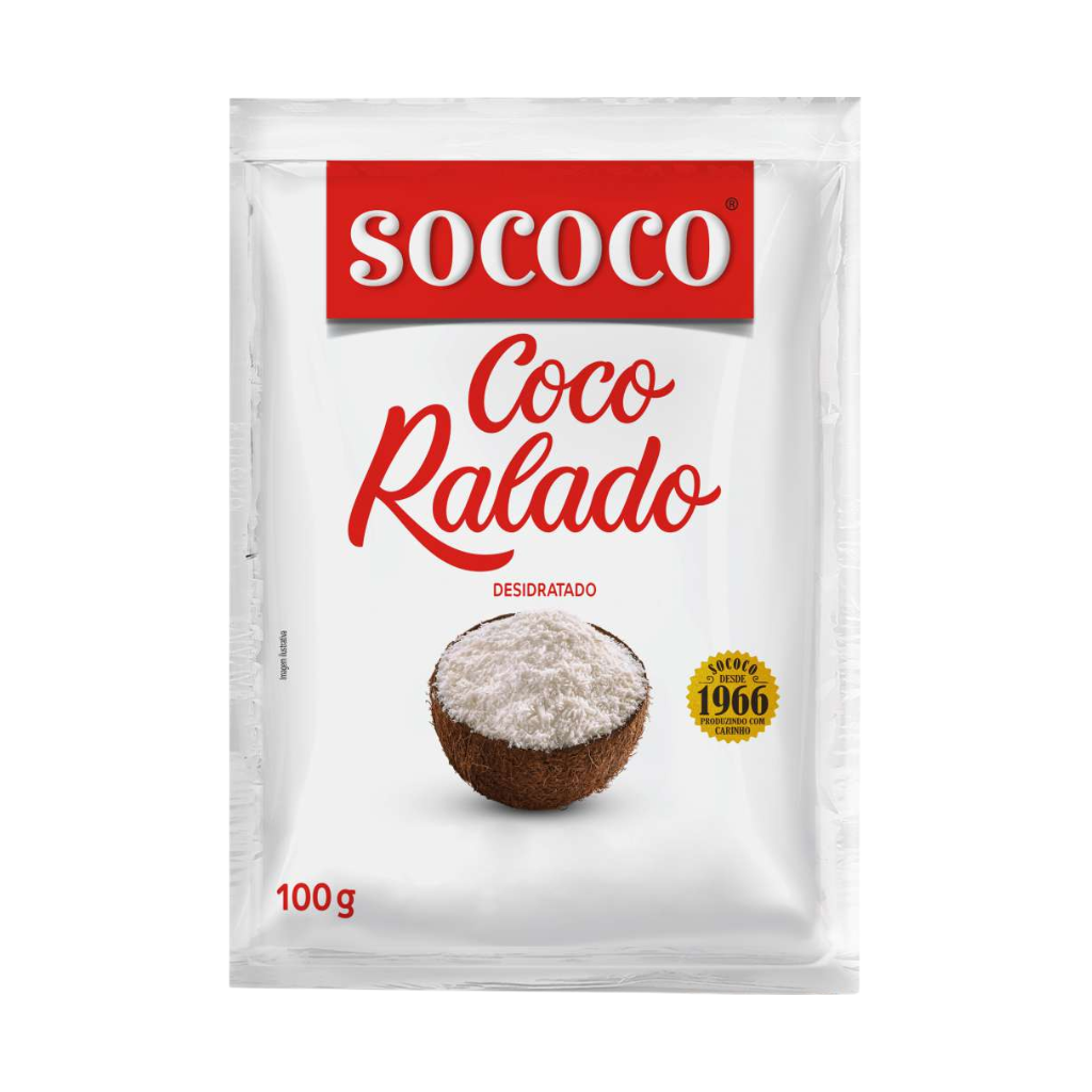 Sococo Coco Ralado packaging with a coconut on a white background