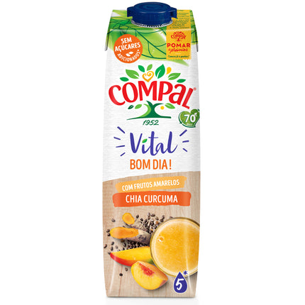 Compal Vital Chia e Curcuma com Frutos Amarelos Bom Dia - 1L