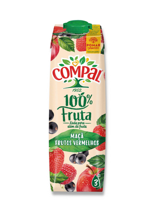 Compal Maçã e Frutos Vermelhos 100% Fruta - 1L
