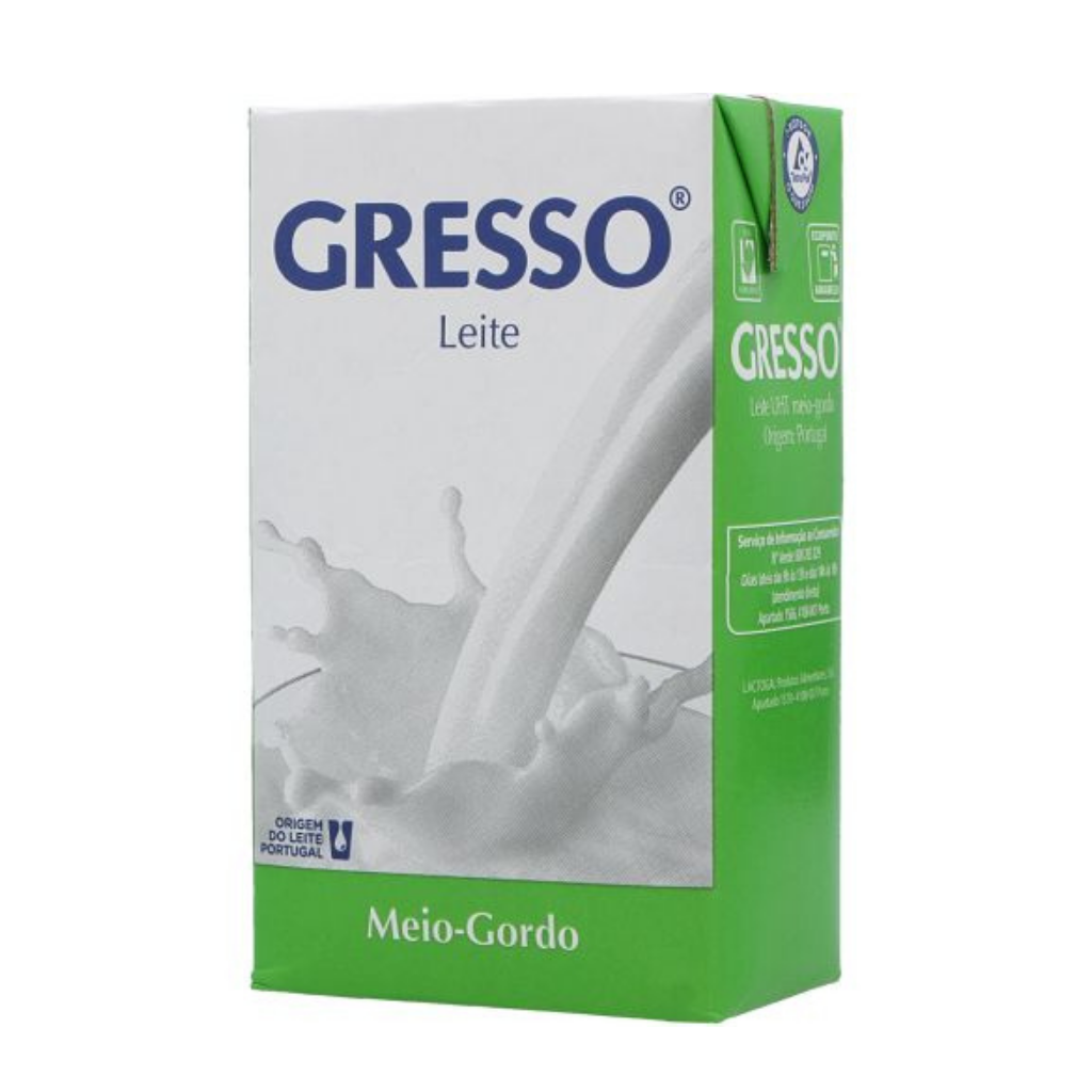 Leite Meio Gordo Gresso UHT - 1L