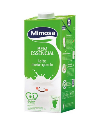Leite Meio Gordo UHT Mimosa - 1L