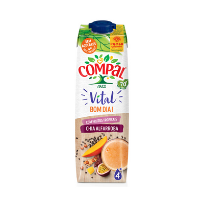 Compal Vital Chia e Alfarroba com Frutos Tropicais Bom Dia - 1L
